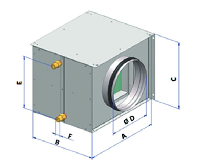 COSMO PWW-Heizregister DN 250 aus Stahlblech verzinkt, für Rohreinbau - Bild 2