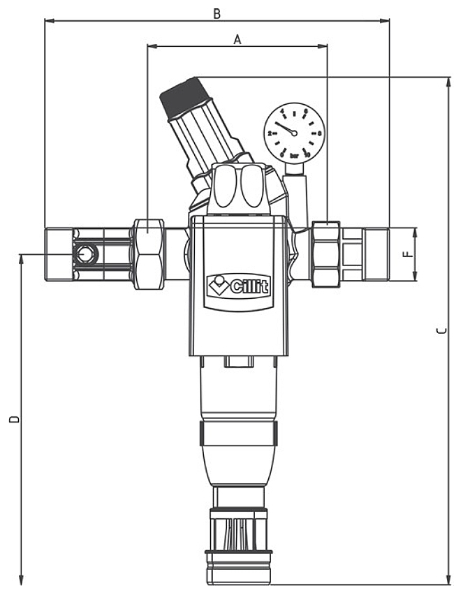 Cillit Hauswasserstation Galileo HWS LF 1'' bleifrei, mit Druckminderer und Anschlussmodul DN 25