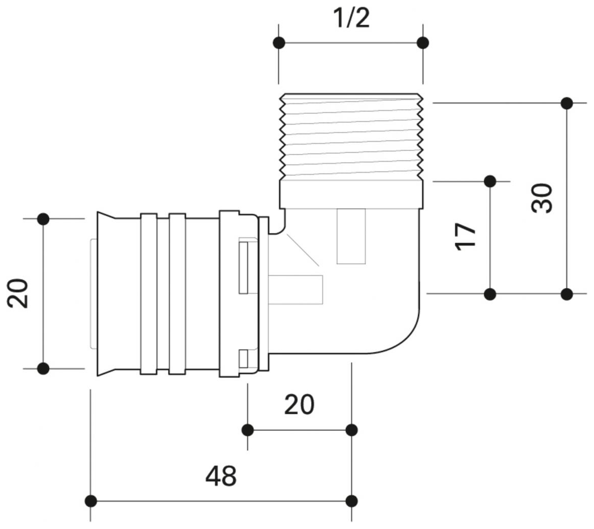 CONEL Connect MV2 Übergangswinkel 20 mm x 1/2'' AG CCMVUW20AN - Bild 2