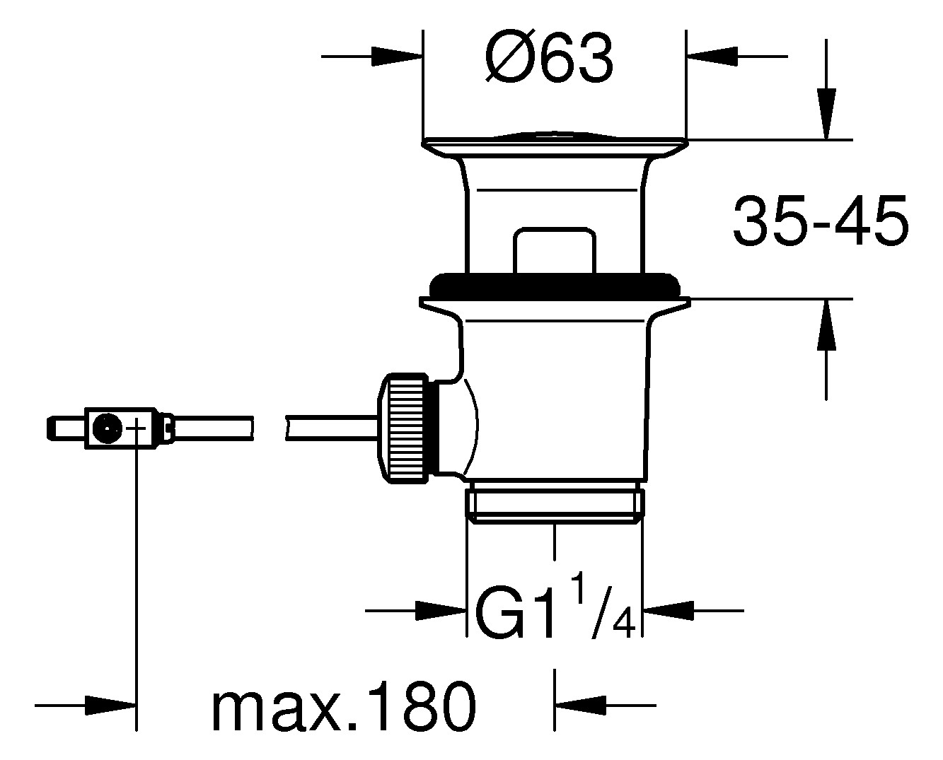GROHE Ablaufgarnitur 1 1/4'' für Waschtisch weiß 28910L00 - Bild 2