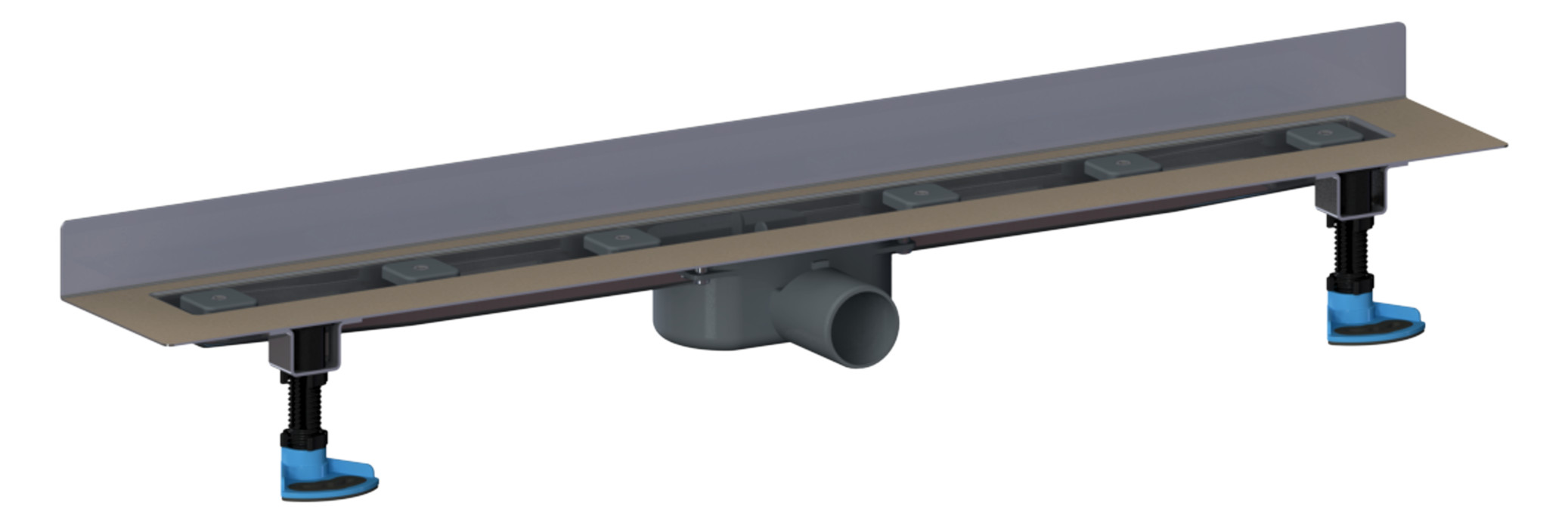 DALLMER Duschrinne CeraLine Nano W 700 mm BH 68 mm mit 1 Ablaufgehäuse, Wand 523105 - Bild 1