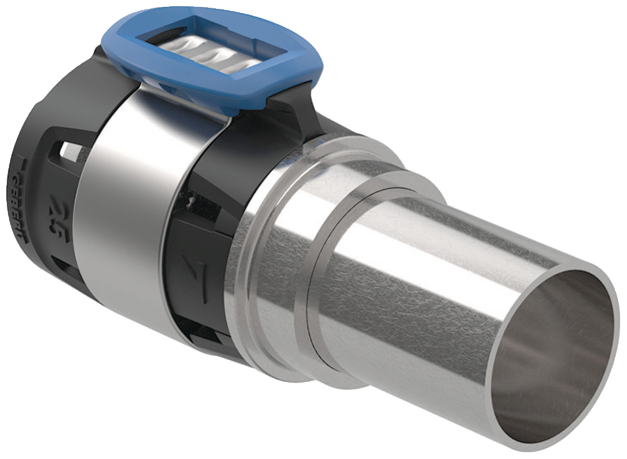 Geberit FlowFit Übergang auf Kupferrohr-Klemmringverschraubung 25x22mm SiBr/Cu 620.722.00.1 - Bild 1