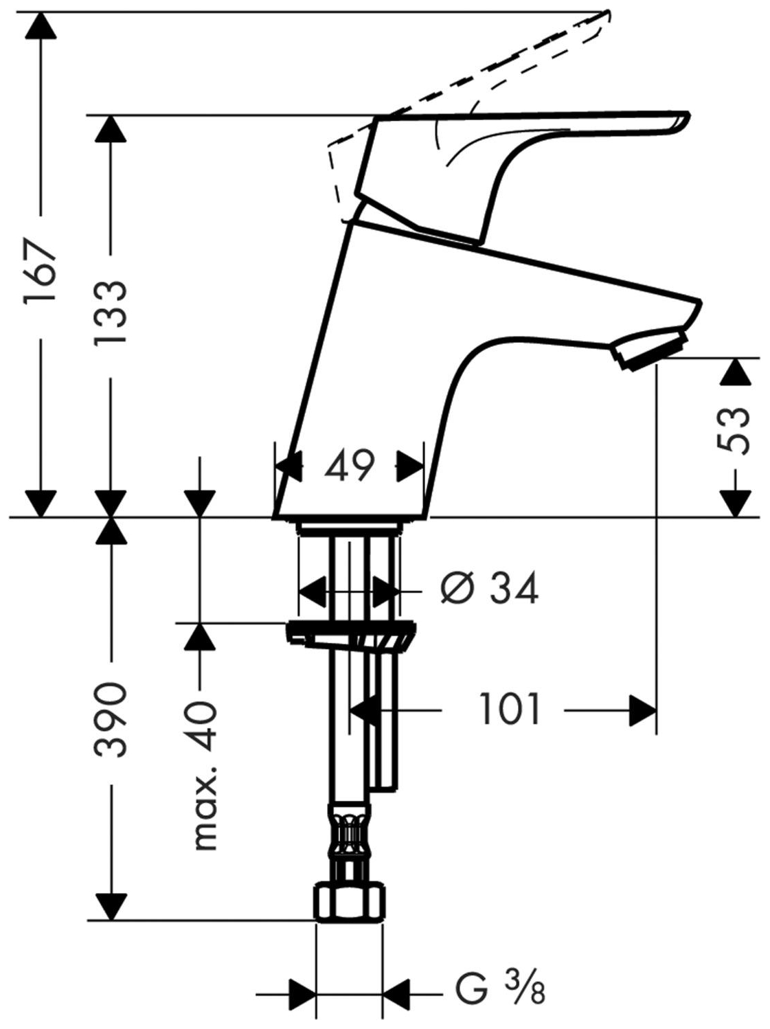 Hansgrohe Standventil Focus ComfortZone 70 chrom 31130000 - Bild 2