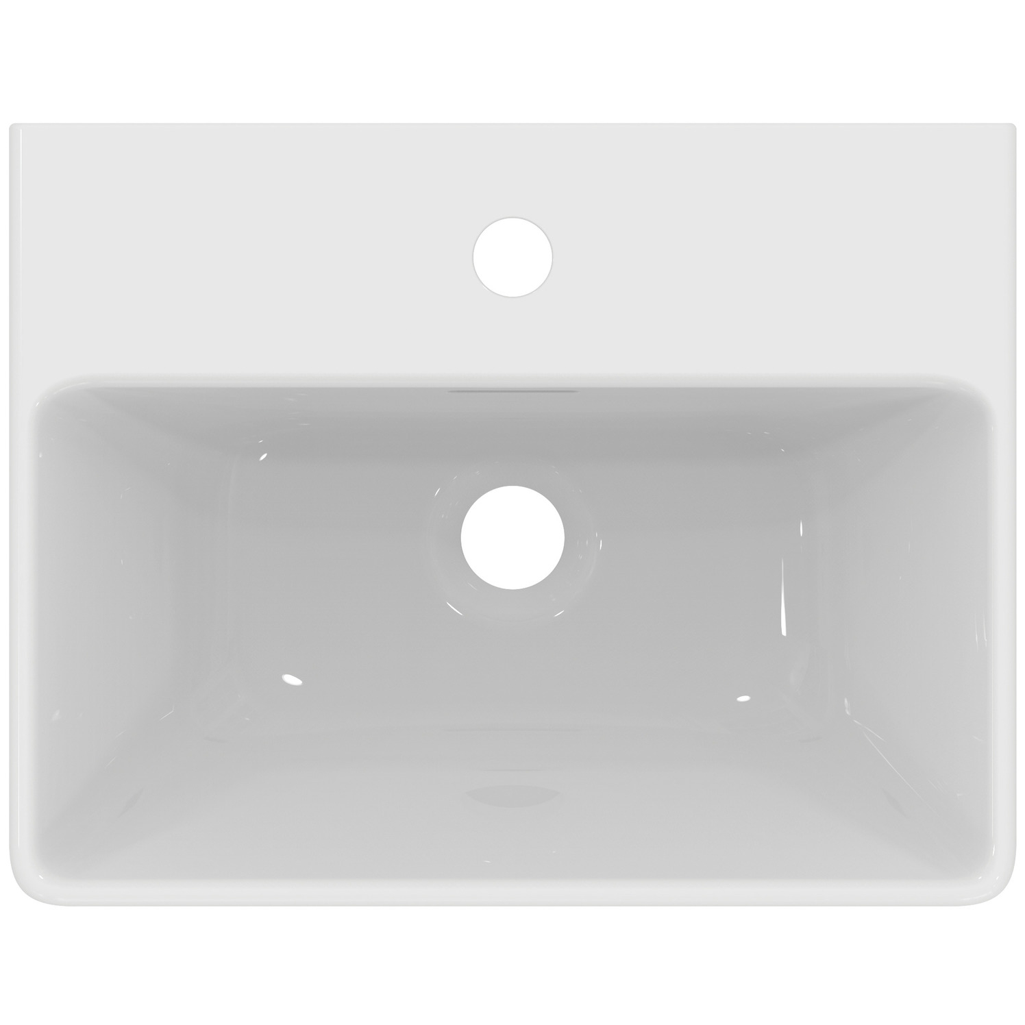 VIGOUR Handwaschbecken derby V3 edge 45x35cm mit Hahnloch und Überlauf