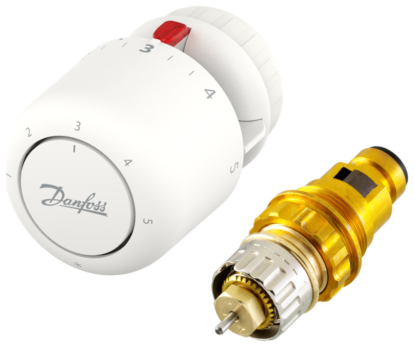 Danfoss Thermostatkopfsets mit Ventileinsatz RAVL 10/15 und Aero Thermostatkopf 015G5202 - Bild 1