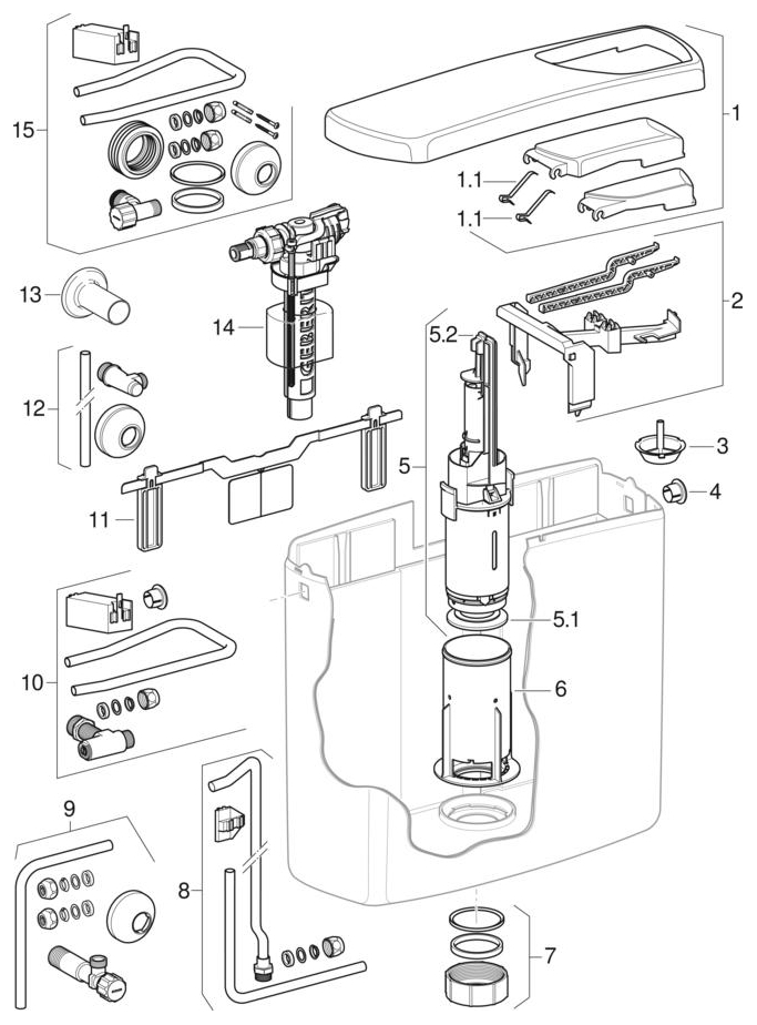 Geberit Heberglocke 2-Mengen-Spülung für AP-Spülkasten 240.428.00.1 - Bild 2