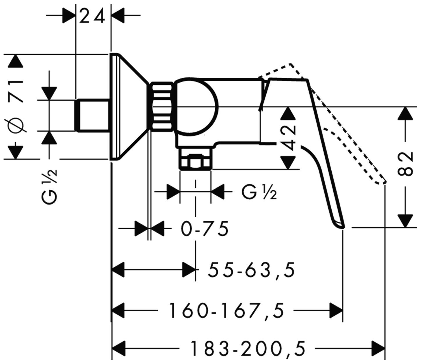 Hansgrohe Brausenmischer Focus Aufputz chrom 31960000 - Bild 2