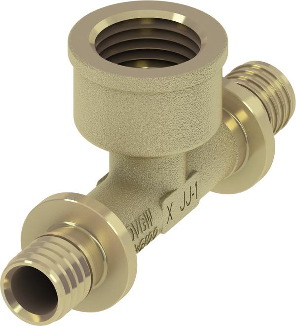 TECEflex T-Stück 20 mm x 1/2'' IG x 20 mm Messing 769520 - Bild 1