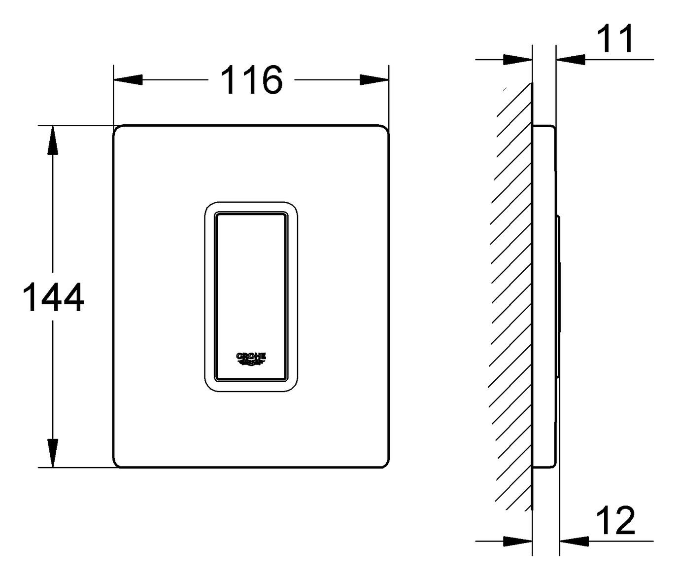 Grohe Skate Cosmopolitan Betätigungsplatte für UP-Urinal-Druckspüler weiss 38784SH0 - Bild 2