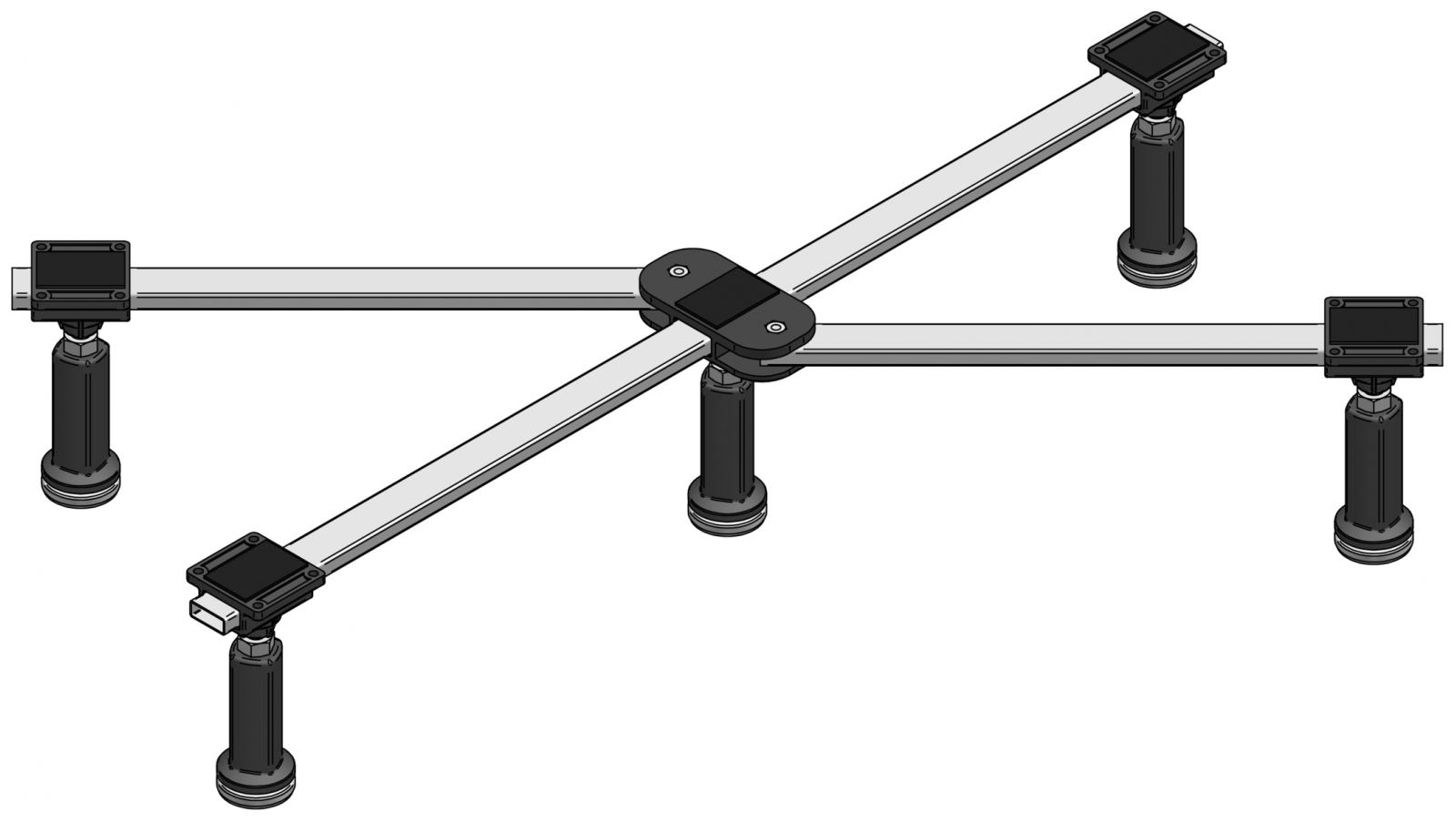Mabo Duschwannenfuss DWF GIGA für Acryl-/Stahlwannen 80x75 bis 100x100cm, Höhe 13,5-20cm - Bild 1