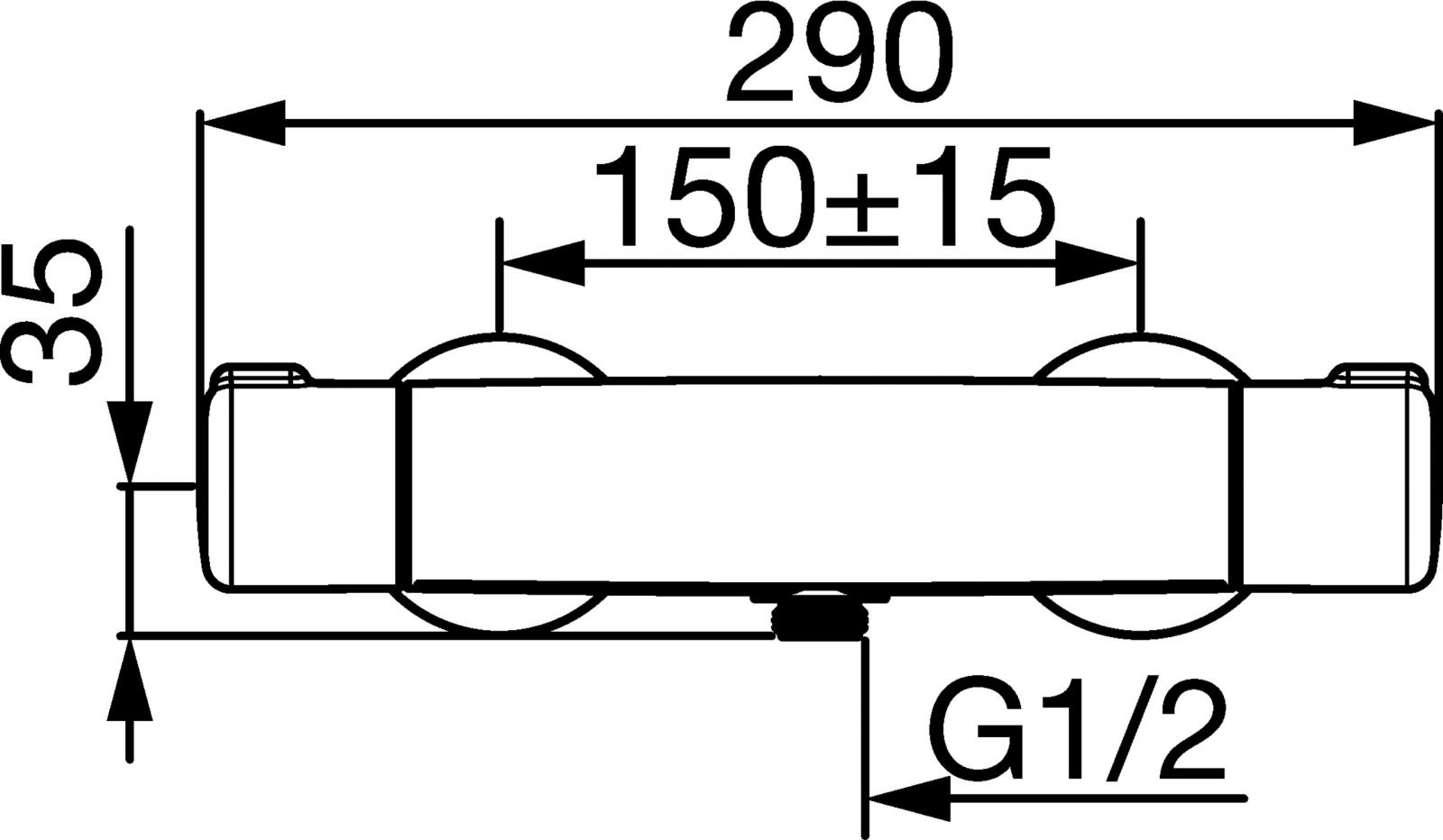 Hansa Brause-Thermostatbatterie Hansamicra für Wandaufbau verchromt 58150171 - Bild 2