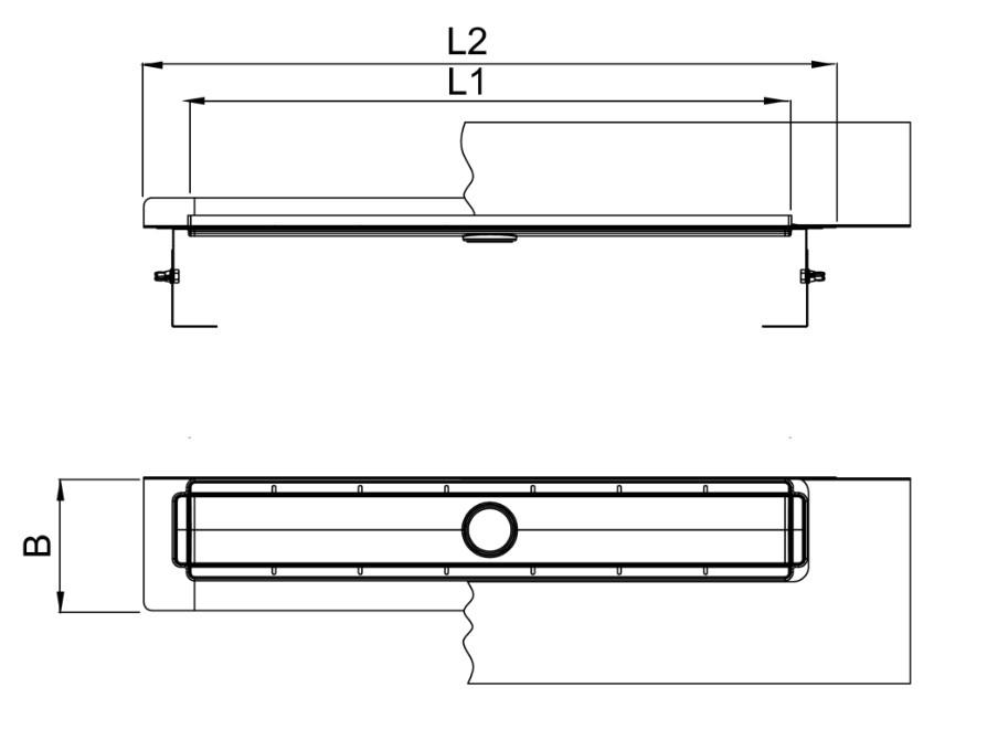 ACO ShowerDrain M+ Duschrinne 1000 mm Edelstahl mit Wandaufkantung und Dichtmanschette 9010.87.13 - Bild 2