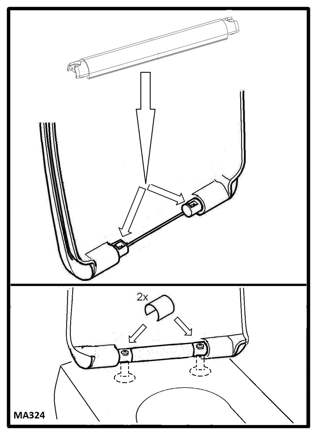 VIGOUR WC-Sitz derby plus ohne Deckel semi weiss, mit Scharnierwelle, abnehmbar - Bild 4