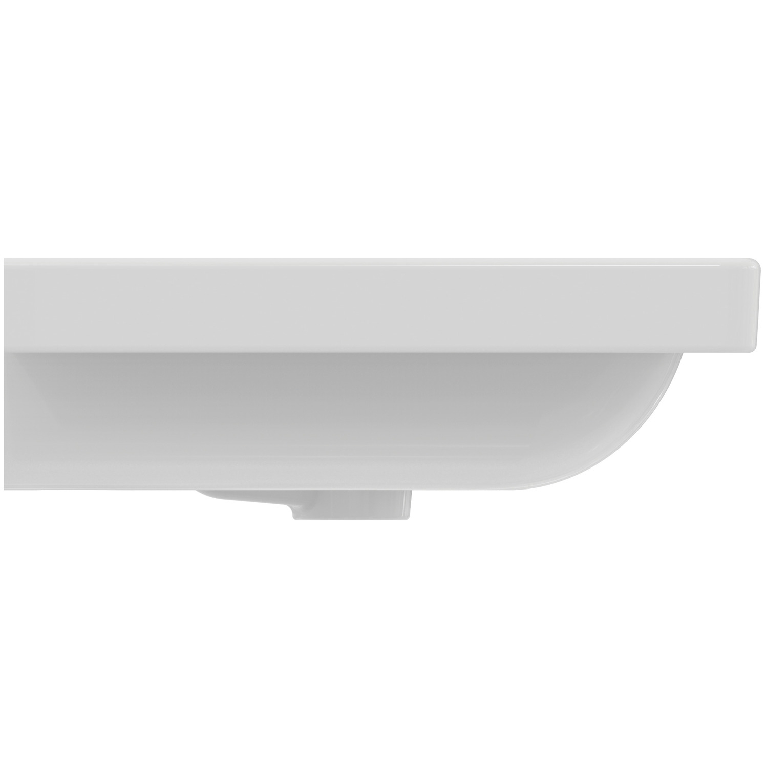 VIGOUR Möbelwaschtisch derby V3 100x48cm asymmetrisch PflegetectPlus weiss mit Hahnloch und Überlauf