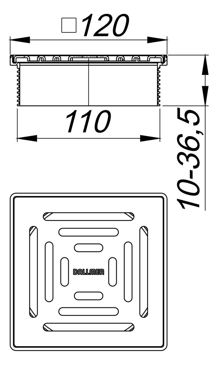 DALLMER Aufsatz DallDrain Select, 120 x 120 mm 517296 - Bild 2