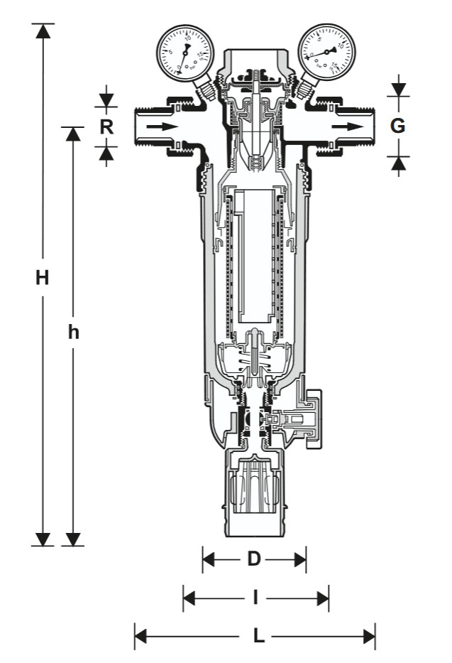 Resideo Hauswasser-Feinfilter F76S-LF AA R 2'' bleifrei 0,1mm mit Klarsicht-Filtertasse - Bild 2