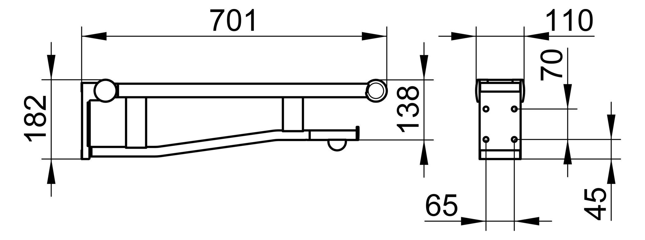 Keuco Stützklappgriff WC Plan Care verchromt 34903010737 - Bild 2
