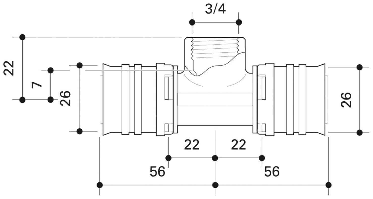 CONEL Connect MV2 Übergangs-T-Stück 26 mm x 3/4'' IG CCMVUT2620IN - Bild 2