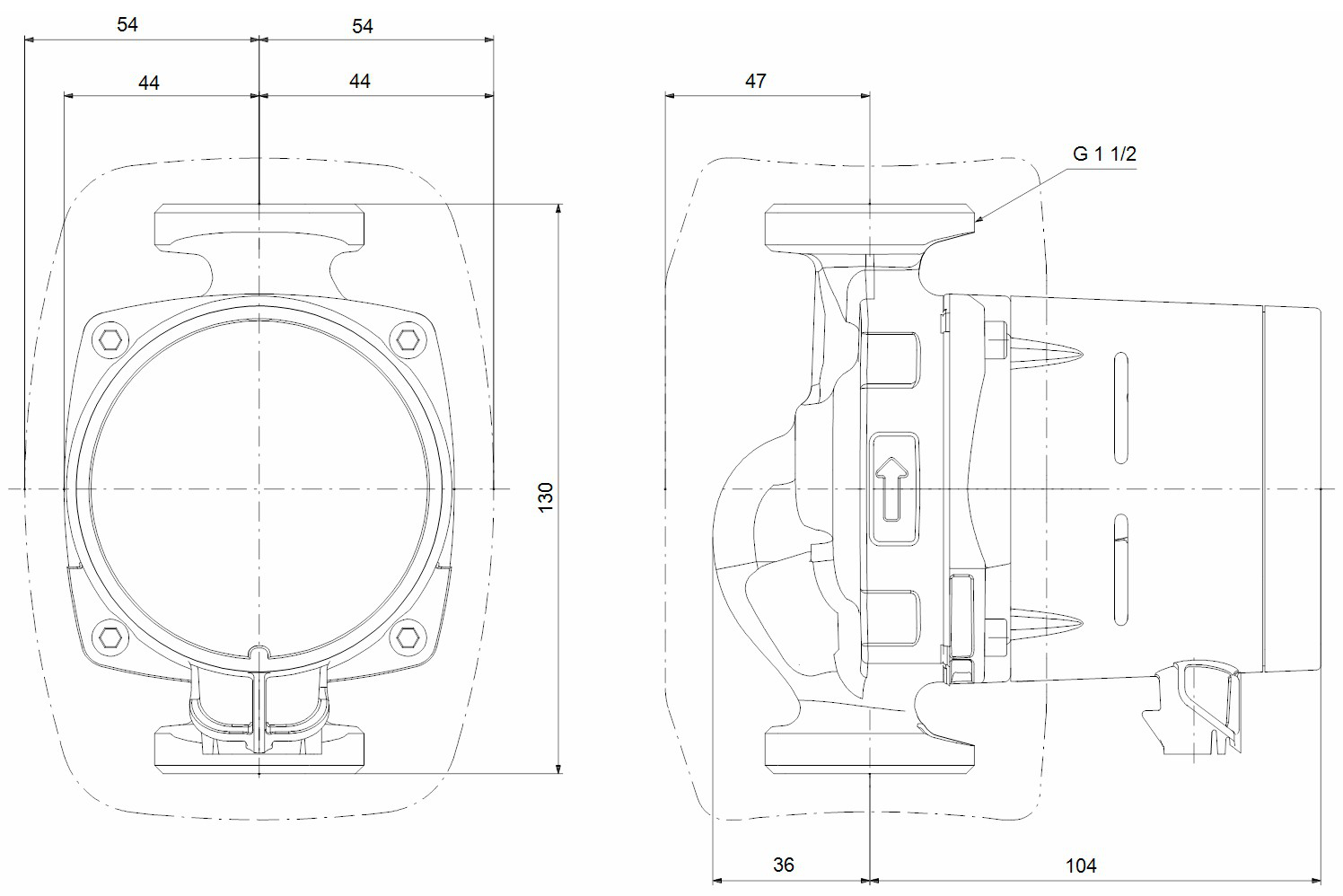 GRUNDFOS Hocheffizienz Umwälzpumpe ALPHA2 25-60 130mm, G 1 1/2, 99261724 - Bild 2