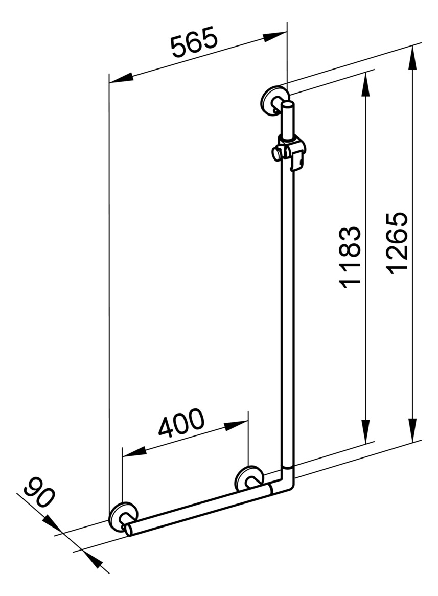 Keuco Winkelgriff Plan Care 90 Grad re/li verchromt 34906010411 - Bild 2