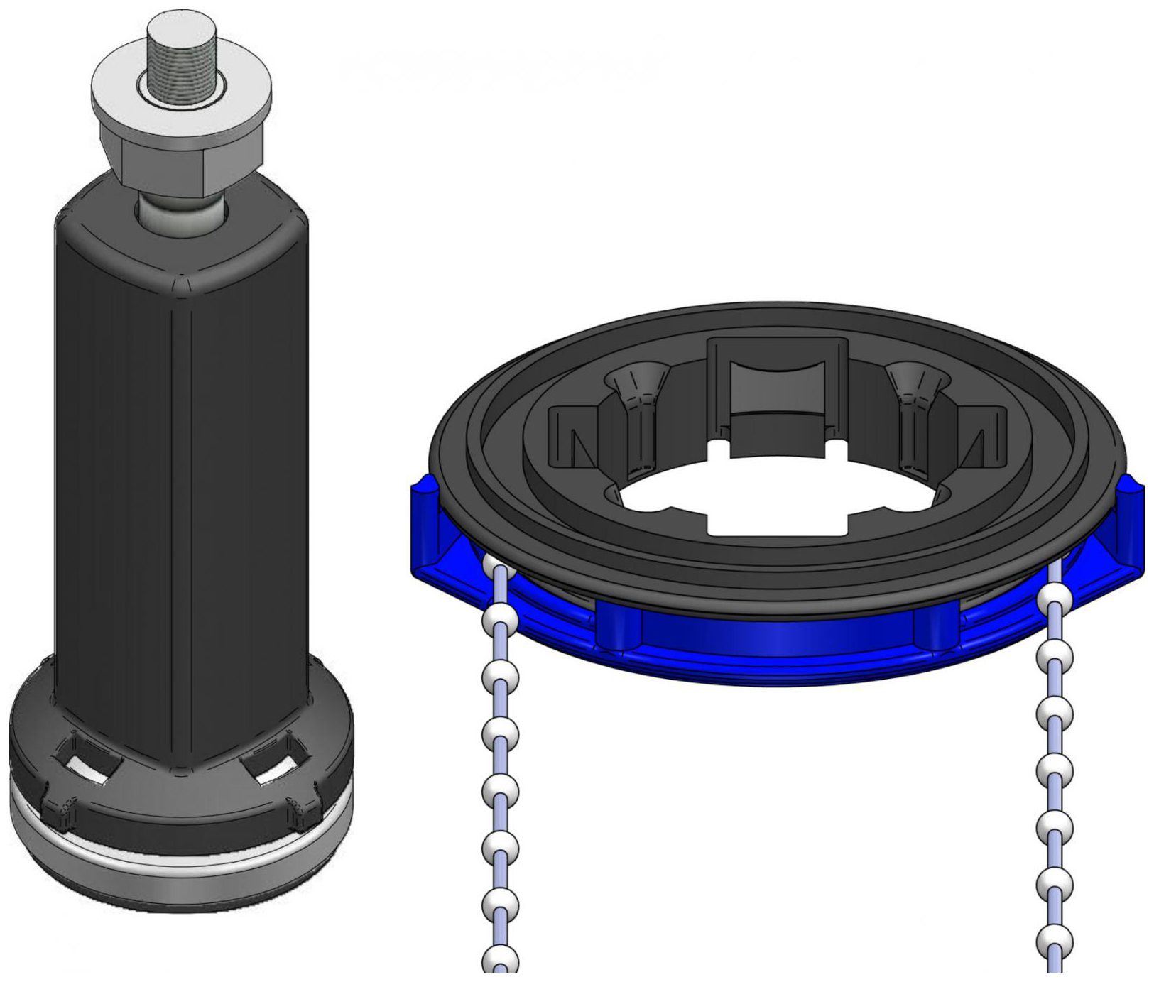 VIGOUR Wannenfuß Set 5 für vogue/derby Mineralgusswannen bis 90x90cm, Höhe 100-135mm - Bild 1