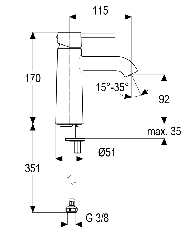 VIGOUR individual Waschtischbatterie GRACE ohne Ablaufgarnitur schwarzmatt - Bild 2