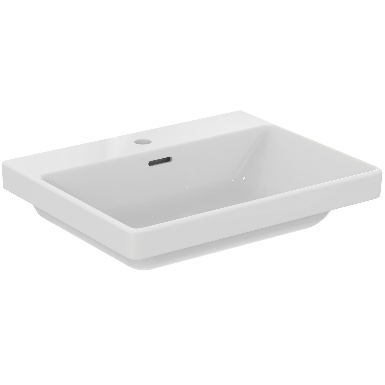 VIGOUR Möbelwaschtisch derby V3 60x48cm PflegetectPlus weiss mit Hahnloch und Überlauf