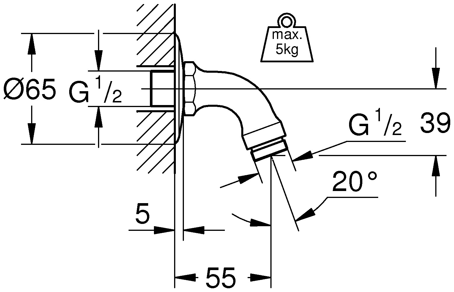 GROHE Relexa Brausearm verchromt 28429000 - Bild 2
