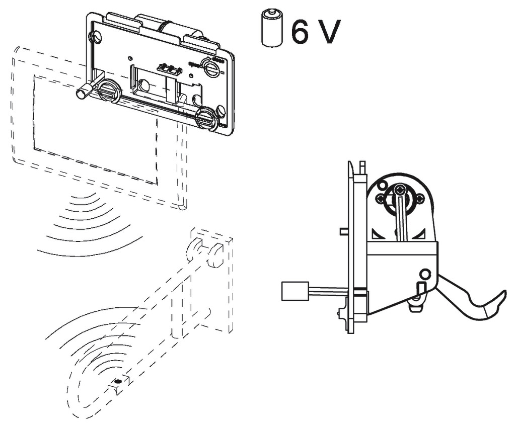 TECEplanus WC-Fernauslösung 6V für Hewi Stützgriffe 9240354 - Bild 2