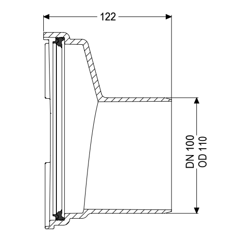 KESSEL Staufix Premium Stutzen Spitzende DN 100 wechselbar 83081, für Grundkörper - Bild 2