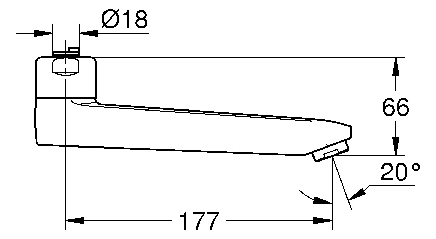 GROHE Auslauf Ausladung 175 mm chrom 13138000 - Bild 2