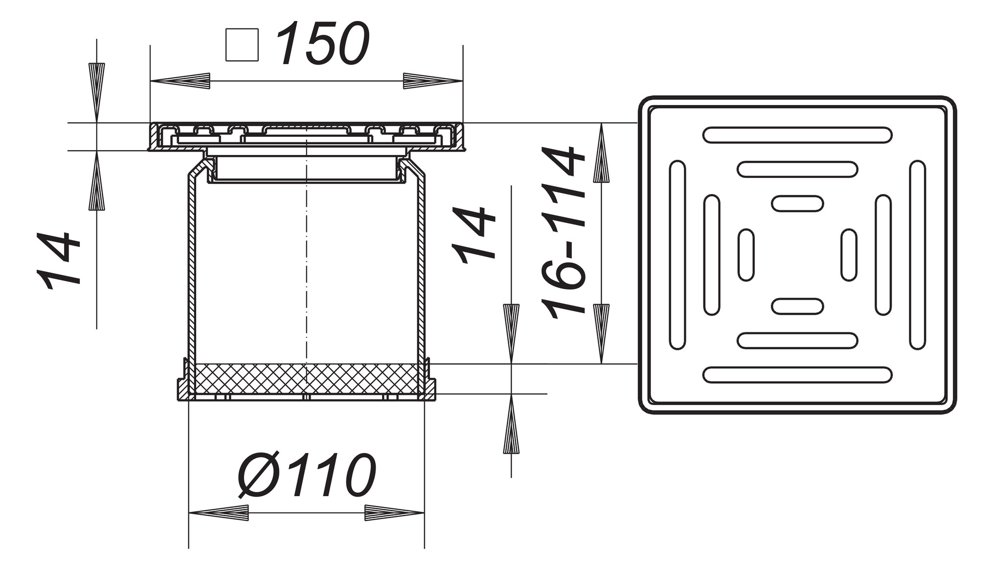 DALLMER Aufsatz KE 10, 150x150 mm Nr. 510051 - Bild 2