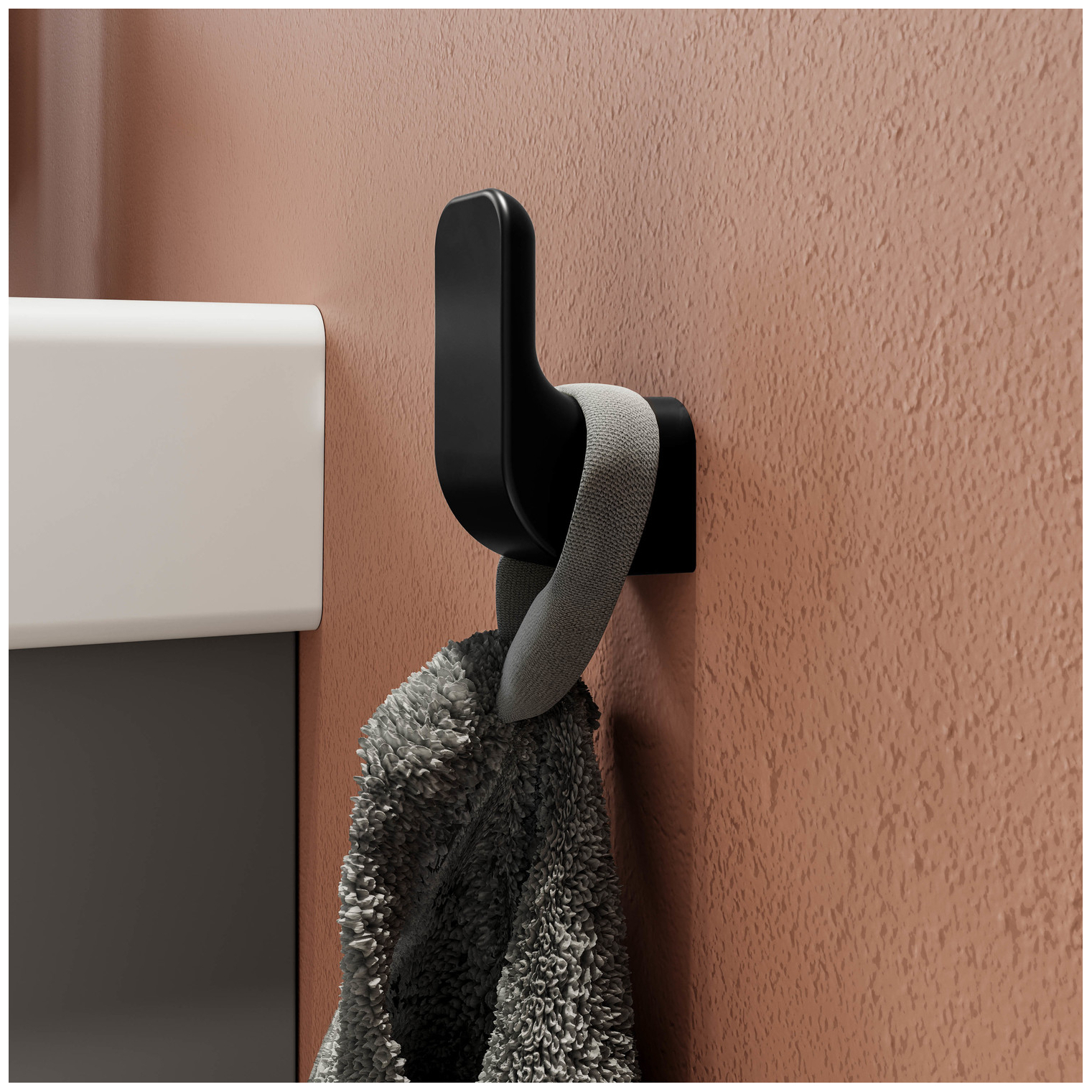 VIGOUR Handtuchhaken derby V3 schwarzmatt