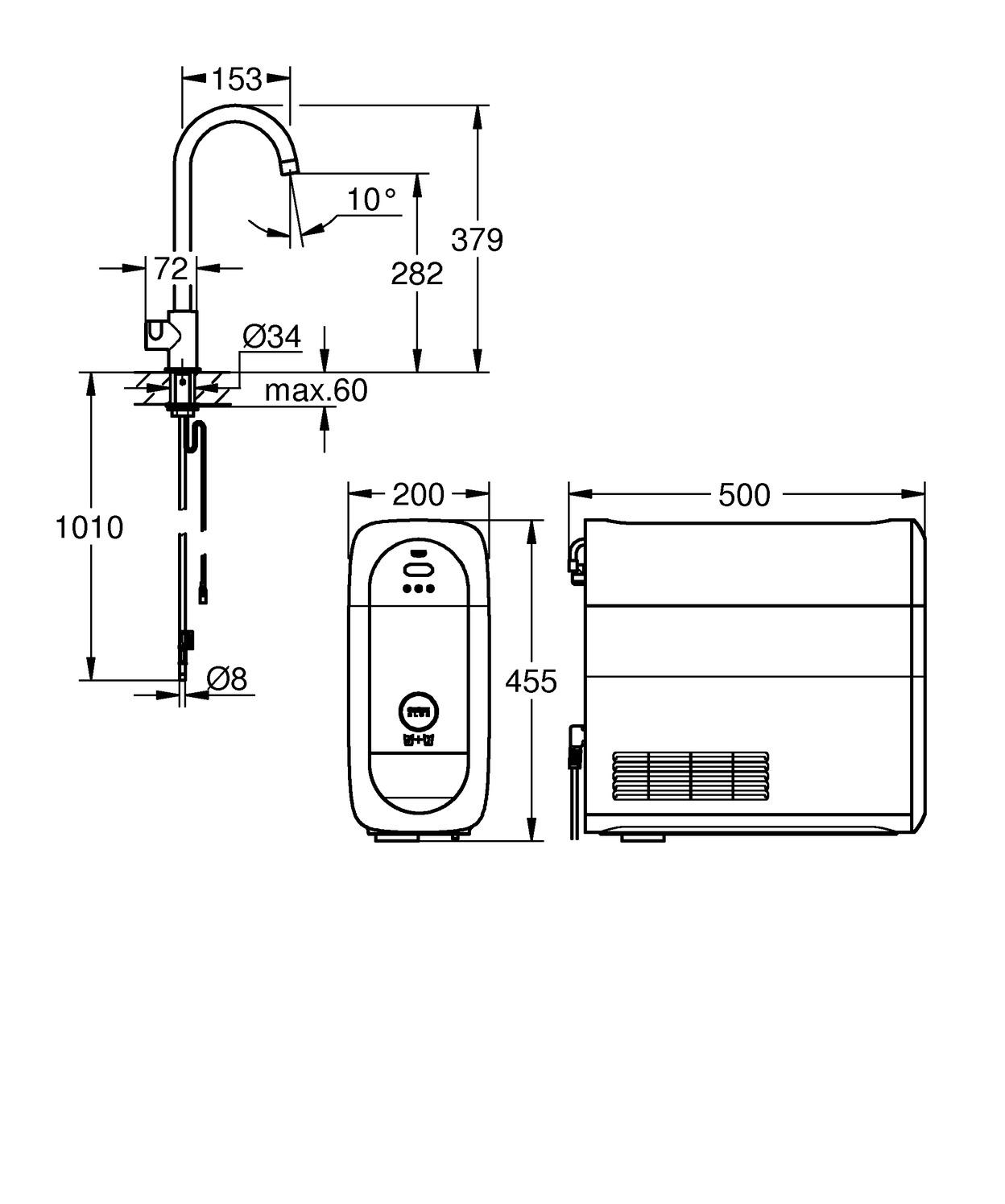 GROHE Blue Home Mono Starter-Kit Küchenarmatur Bluetooth/WIFI C-Auslauf chrom 31498001 - Bild 2