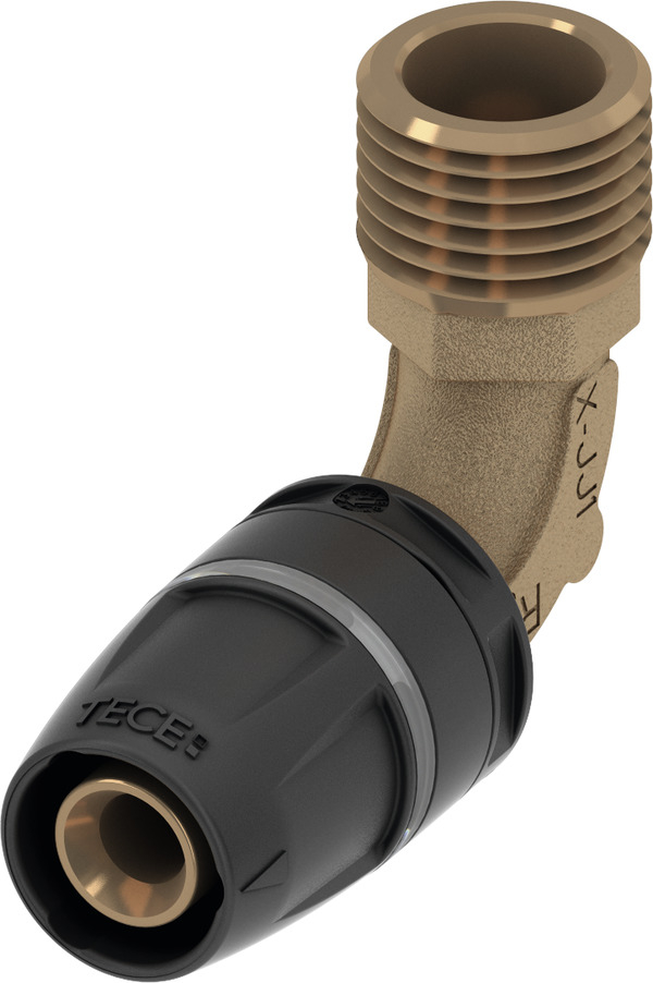 TECElogo-Push Winkelübergangsnippel 16 mm x 1/2'' AG Rotguss/Siliziumbronze 8713302 - Bild 1