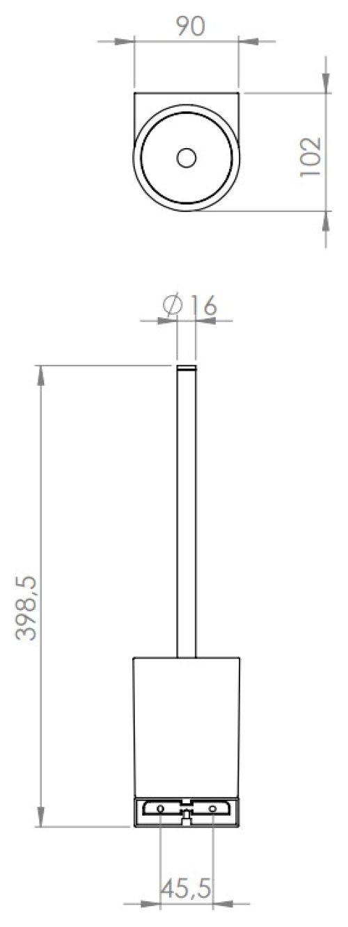 VIGOUR Bürstengarnitur derby V3 mit Glasbehälter verchromt