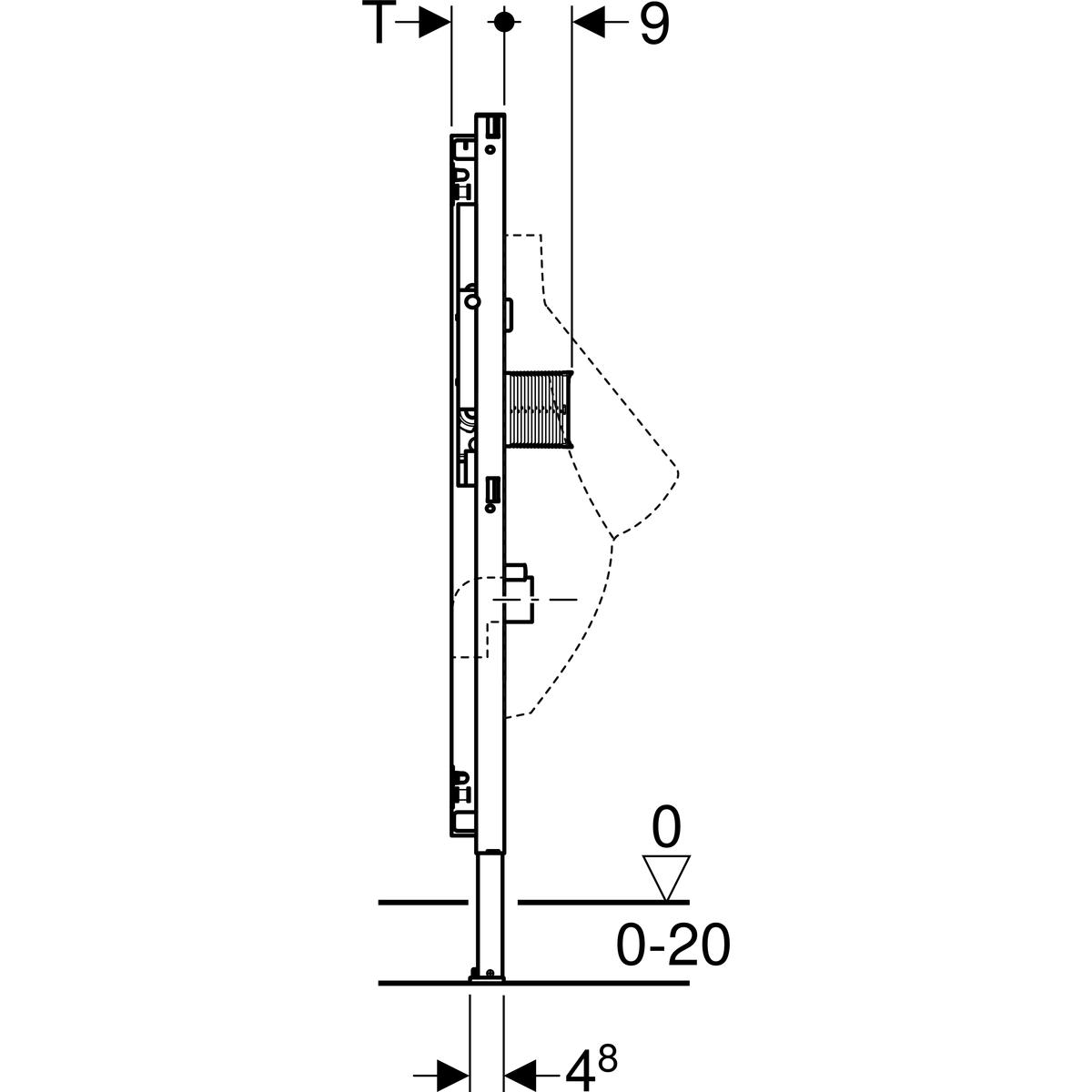 Geberit Duofix Element für Urinal, 112-130 cm, universell, verdeckte Urinalsteuerung 111.689.00.1 - Bild 3
