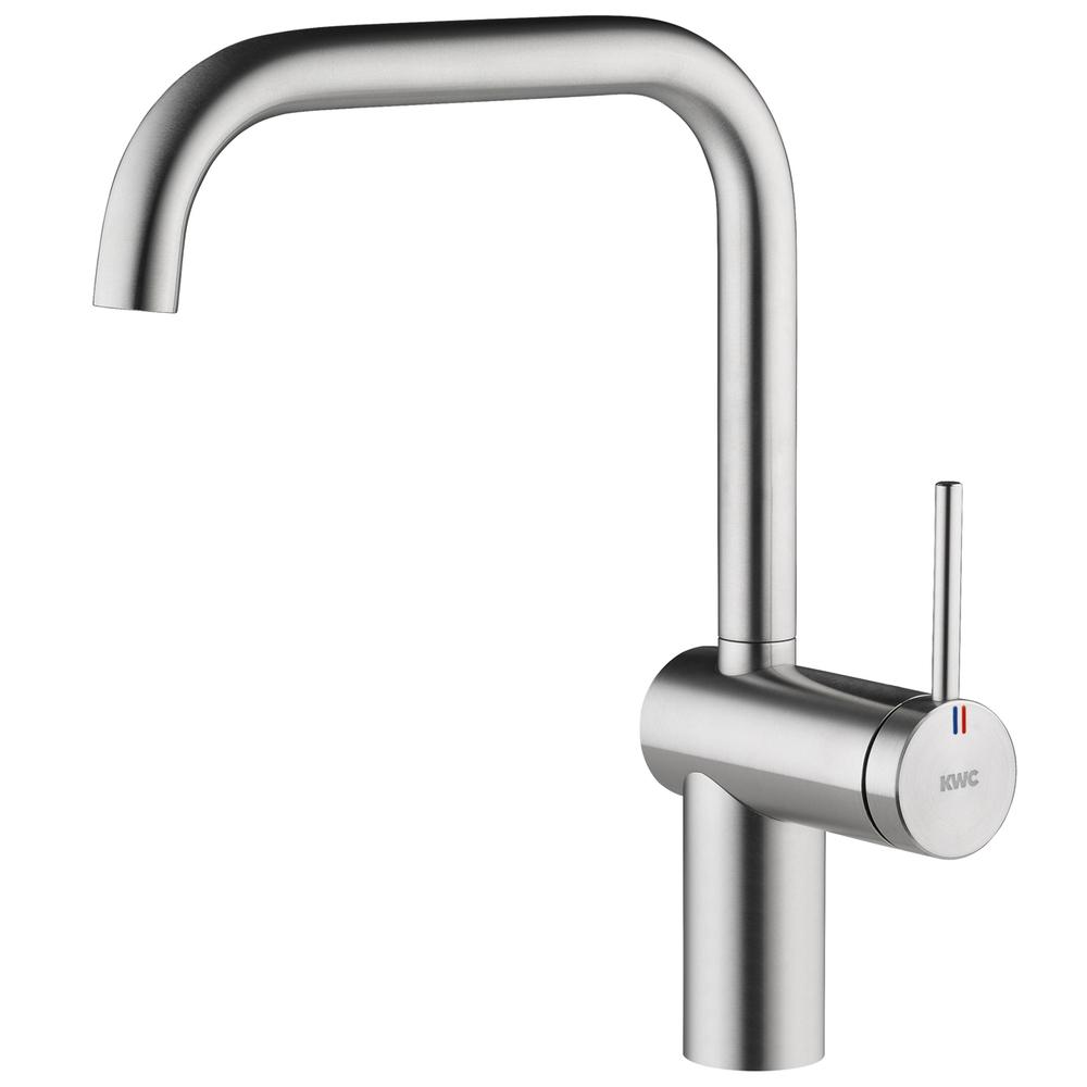 KWC LIVELLO Spültischbatterie mit schwenkbarem Auslauf, Edelstahl 10.231.013.700FL - Bild 1