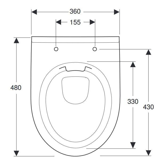 VIGOUR Wand-Tiefspül-WC clivia kompakt 48 cm, spülrandlos, weiss - Bild 2