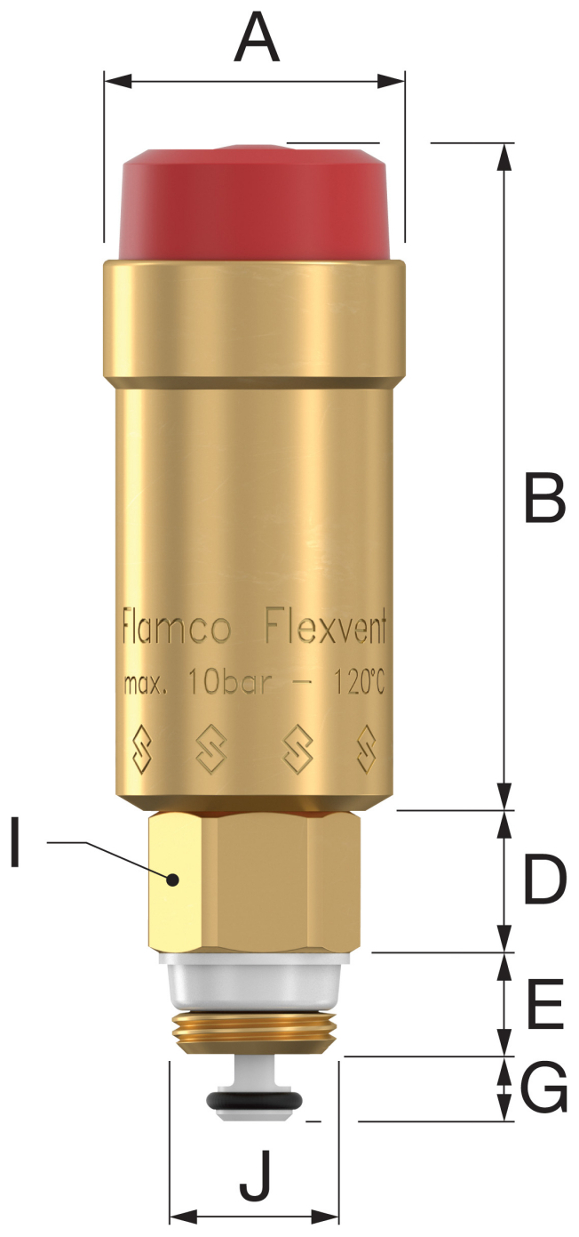 Flamco Schwimmerentlüfter Flexvent 3/8'' für geschlossenen Heizungs- und Kühlanlagen - Bild 2
