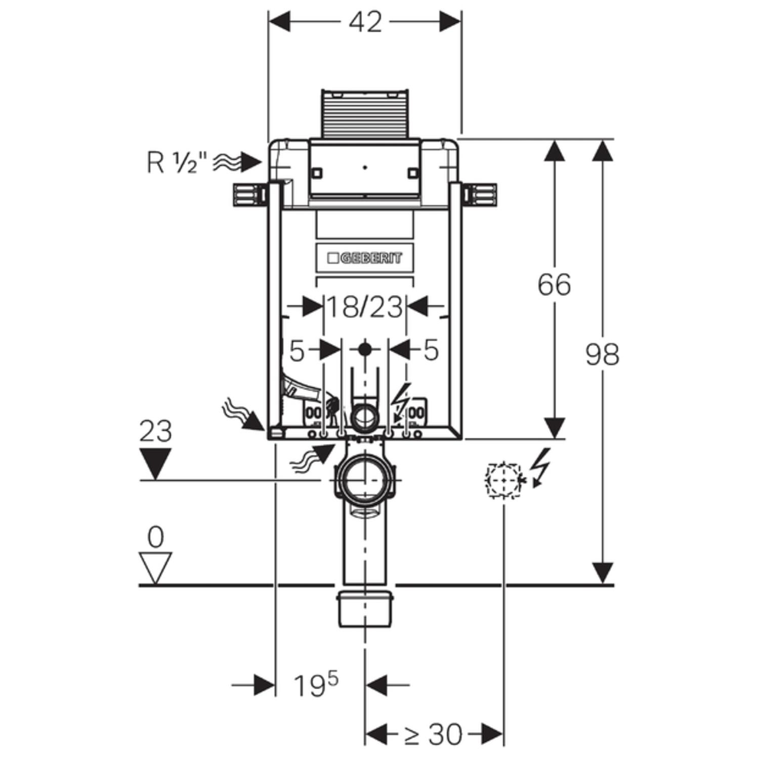 Geberit Kombifix Spülkasten Omega BH 98 oben vorn 110.010.00.1 - Bild 2
