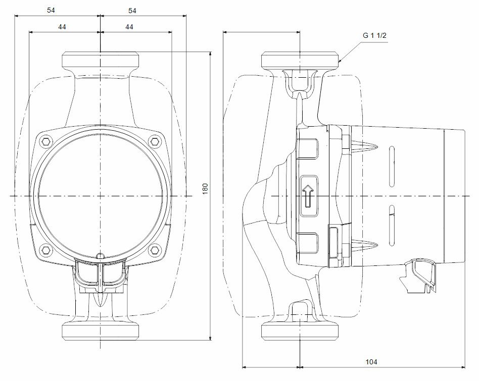 GRUNDFOS Hocheffizienz Umwälzpumpe ALPHA2 25-40 180mm, G 1 1/2, 99260497 - Bild 2