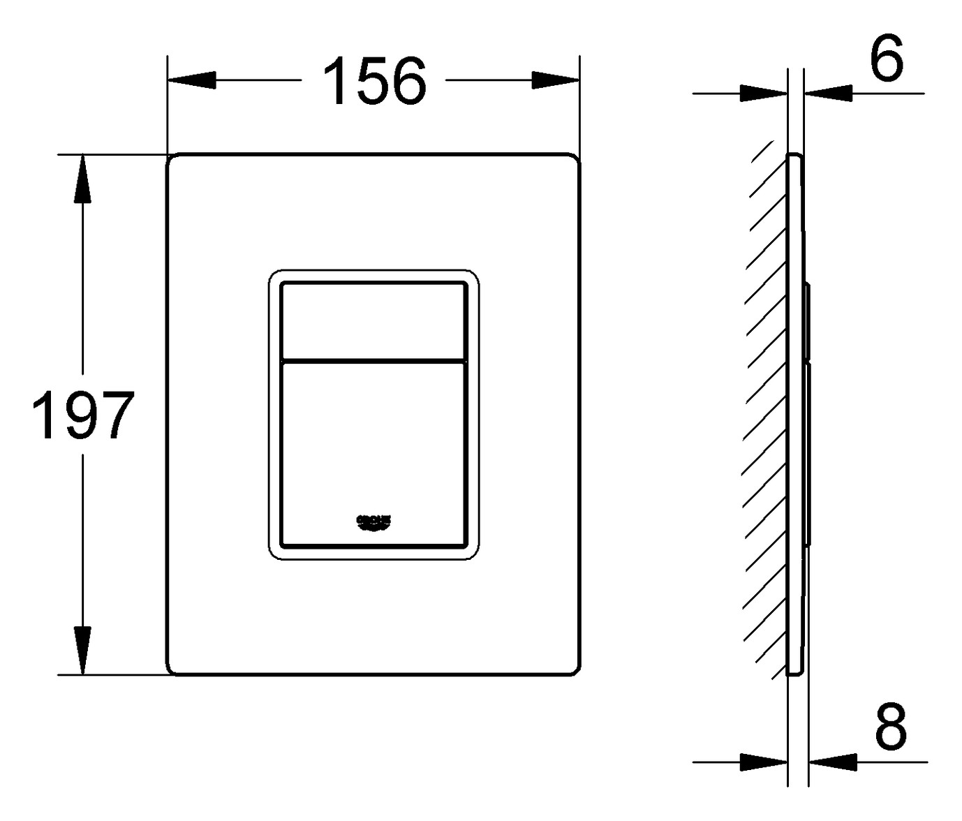 GROHE WC-Betätigung Skate Cosmopolitan Spiegelglas titanium 389160A0 - Bild 3
