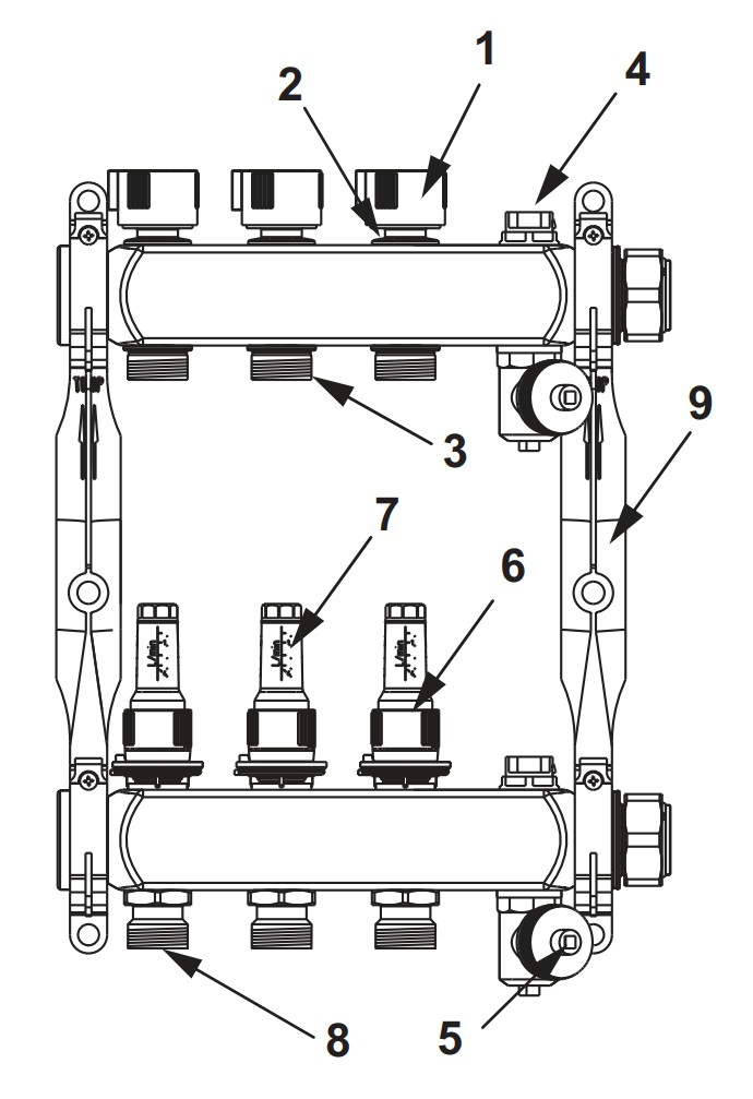 TECEfloor Vorlaufventil mit Durchflussanzeige Ersatzteil 77990051, für HKV 773100xx und 773111xx - Bild 2