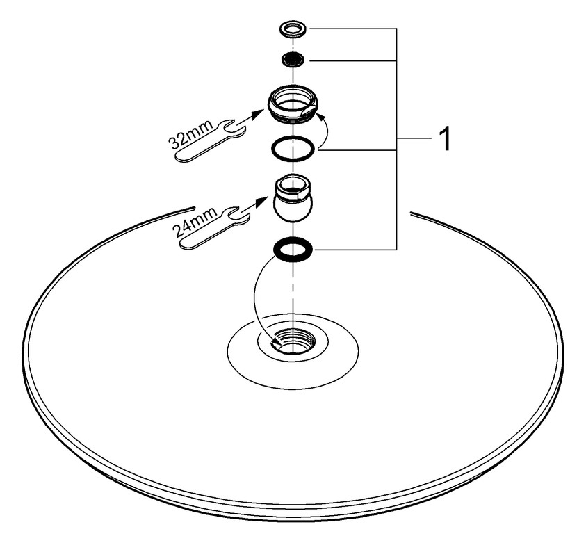 Grohe Kopfbrause jumbo Rainshower verchromt Durchmesser 400mm