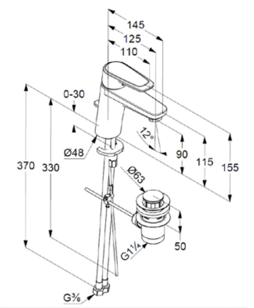 VIGOUR Waschtisch-Set derby V3 edge 60cm