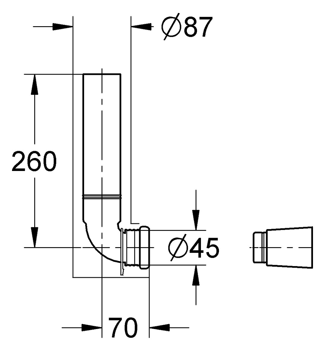 GROHE Wandeinbau-Spülrohr komplett 43908000 - Bild 2