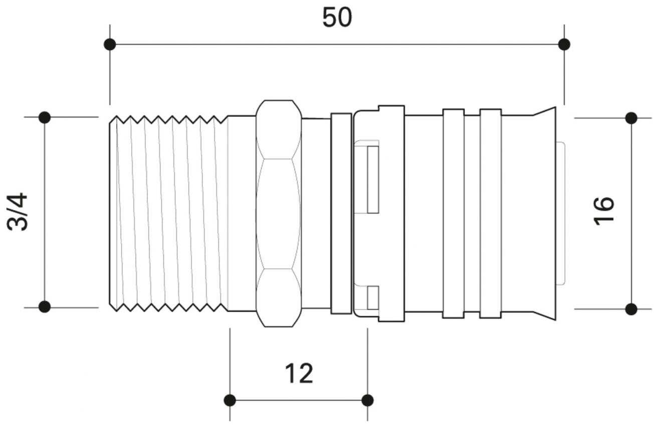 CONEL Connect MV2 Übergang 16 mm x 3/4'' AG CCMVU1620AN - Bild 2