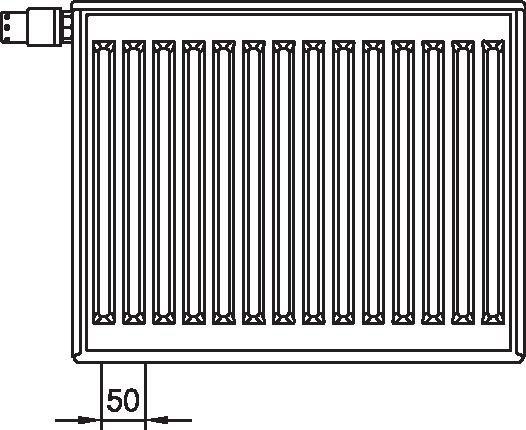 Kermi Flachheizkörper therm-x2 Profil-V Typ 12 900x600mm Ventil links inkl. Bohrkonsolenset