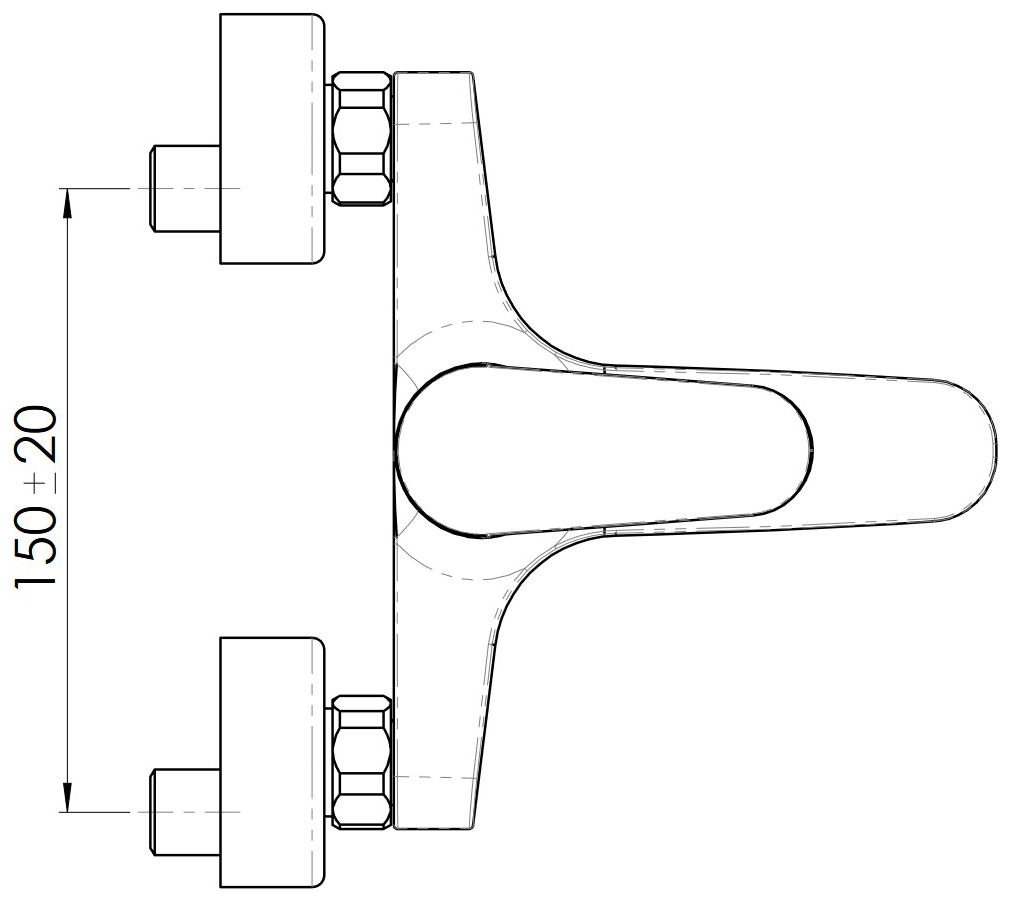 VIGOUR Einhand-AP-Badebatterie one verchromt ohne Brausegarnitur - Bild 5